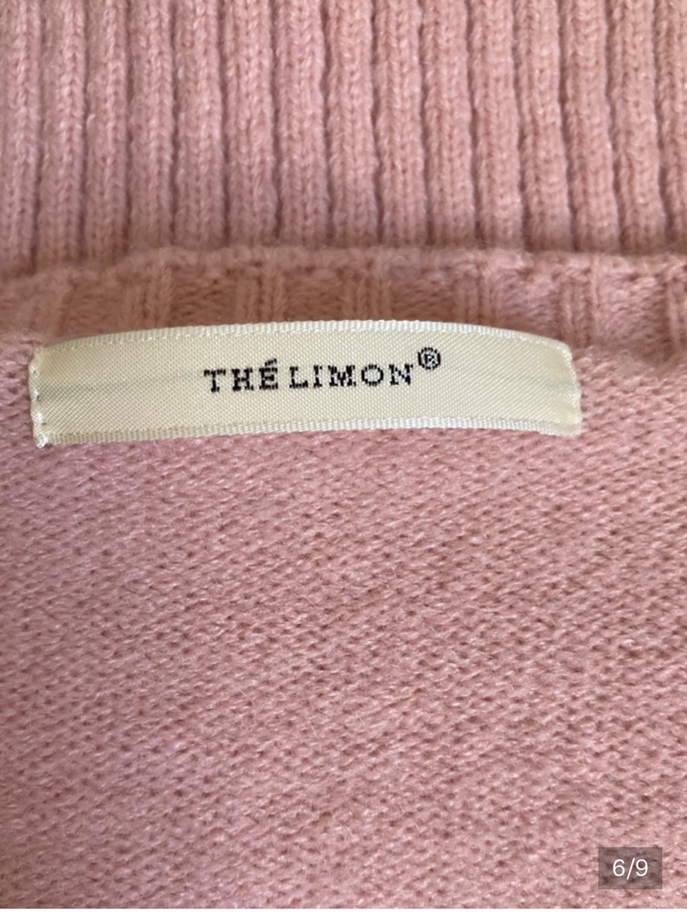 THE LIMON Blush Pink Cardigan Natural Button Soft Knit Sweater Size S/M - Picture 6 of 9